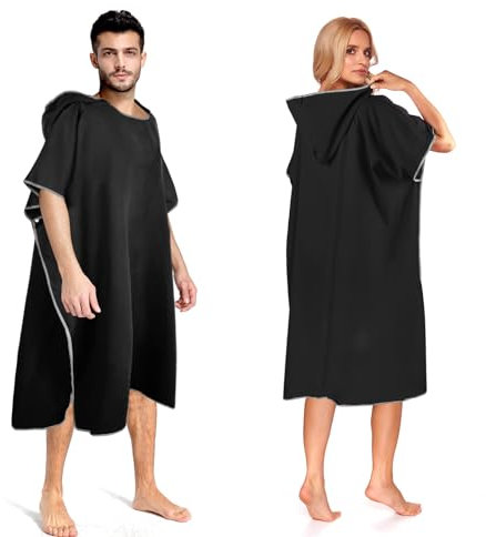 DIELOVEHUA Poncho Surf, Poncho de Microfibra, Poncho Toalla Hombre, Secado Rápido, Poncho de Toalla con Capucha, Unisex, para NatacióN, Surf, Playa