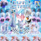 DLLFFB El-sa Geburtstagsparty Deko 4 Jahre, Diverse Froze Geburtstagsdeko Luftballon 4 Jahre, Froze Party Deko Mädchen Set, Hübsch Eiskönigin Geburtstagsdeko Snowman Szenen (El-sa Deko Geburtstag 4)