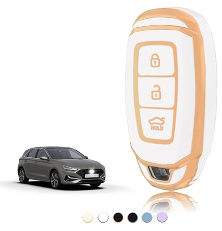 TOOMUME Schlüsselhülle für Hyundai i30 i20 i10 i40 Kona Tucson Santa Fe | Weiches Silikon, Stoßfest, Sturzfest, Kratzfest, Autoschlüssel Schutzhülle für i35 ix35 ix20 Ioniq Bayon Creta Strada