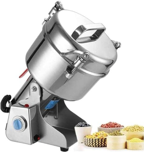 FKINGLRK Maestro A Grana Elettrica Commerciale, Macinetto in Acciaio in Acciaio Inossidabile per Macinatura A Secco, Macina di Macinatura E Condimenti A Dadi di Semi di Grano E Condimenti Macinaca
