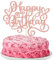 Gyufise 1Pcs Happy Birthday Cake Topper Glitter Cake Pick for Celebrating Anniversary Party Cake Decorations Supplies Rose Gold