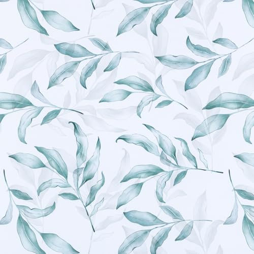 Abyssaly Papel Pintado Autoadhesivo Flor Blanco Azul, Vinilo Adhesivo Muebles 29cm X 200cm, Papel Adhesivo Impermeable Pegatina Decorativos Encimera de Cocina