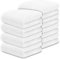 DECASATEXTIL Pack 8 Toallas Lavabo 50x100cm Algodón 450g/m² – Suaves y Absorbentes – Toallas Baño y Mano para Lavabo, Gimnasio o Aseo (Blanco)