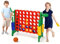 HOMASIS Riesiges 4 Gewinnt Spiel, 4 in Einer Reihe Spiel mit Basketballkorb & Wurfspiel, Strategiespiel mit 42 Ringen, XXL Brettspiel Spielzeug für Kinder & Erwachsene Outdoor (Rot + Grün)