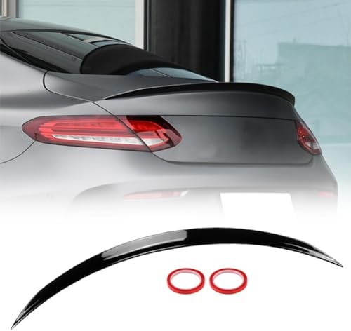 GEARCELL Aileron de coffre arrière Compatible pour Mercedes Benz Classe C A205 C205 COUPE AMG 2015-2021 Becquet de coffre arrière (Noir brillant)