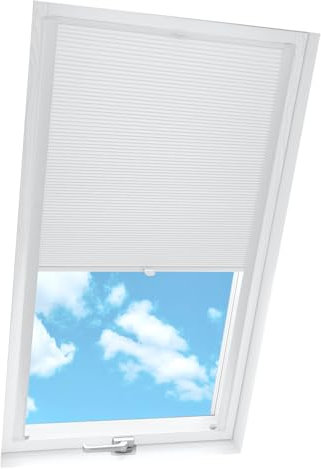 Home-Vision® Dachfenster Verdunkelung Premium Wabenplissee Doppelplissee mit Bohren Dachfensterkompatibel (Weiß-Weiß für SK10 - Weiß) Einfarbig Blickdicht Sonnenschutz, Montage inkl