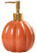 Halloween-Seifenspender, 6,5 x 3,9 Zoll, Keramik-Kürbis-Seifenspender mit goldener Kunststoffpumpe, nachfüllbarer Lotionseife, Herbst-Seifenspender für Küche und Bad, orangefarbener Seifenspender, Hal