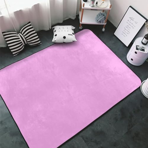Teppiche für Wohnzimmer-Dekor, hellrosa, rutschfest, waschbar, 7,6 x 12,7 cm für Schlafzimmer, weicher Indoor-Teppich für Schlafzimmer, Wohnzimmer, 152,4 x 99 cm