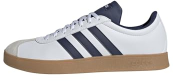 adidas Homme VL Court Base Shoes, FTWR White/Dark Blue/Orbit Grey, 44 EU