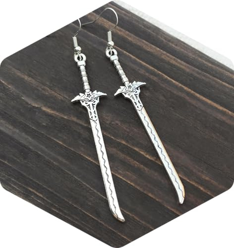 Schwert Ohrringe Silber Edelstahl Ohrhaken Anime Ohrhänger Fantasy Schmuck