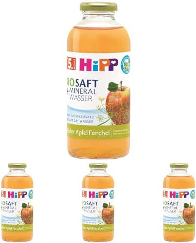 HiPP Bio-Saft + Mineralwasser Milder Apfel Fenchel, 500ml (Packung mit 4)