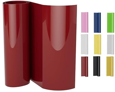 Heat Transfer Vinyl, 12in*6ft (30.5cm*183cm) HTV Vinyl Roll, Iron on Vinyl for T-Shirts, Printable Iron on Vinyl for T-Shirts, Heat Press Vinyl for DIY, Craft (Red, 12 x 6ft)