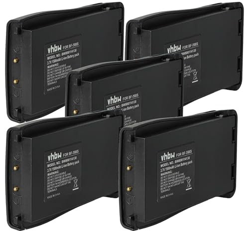 vhbw 5x batteria compatibile con Baofeng BF-666S, BF-777S, BF-888S radio (1500mAh, 3,7V, Li-Ion)