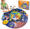 Kulveanju Jigsaw Floor Puzzles for Kids - 128 PCS Large Space Rocket Spacecraft Puzzle, 44x45 cm Kids Jigsaw Round, Educational Toys Gifts for Children Toddlers Boys & Girls 3 4 5 6 7 Year Olds