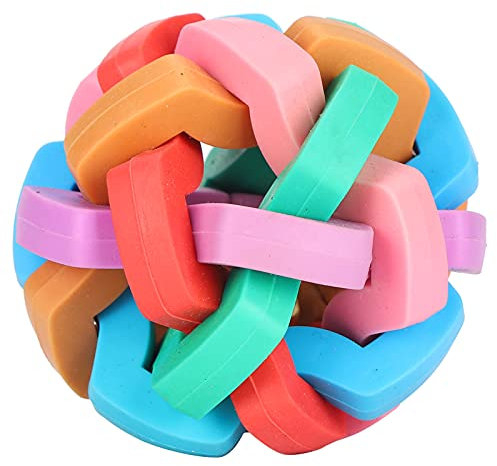 KIMISS Interaktives Mini-Schwein-Spielzeug mit Bunten Glöckchen – Geräuschemittierender Kauball für Hausschweine – Spaß und Spannende Spielzeit für Kleine Tiere (Große Größe)