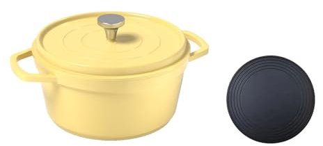 Dutch Oven Topf mit Deckel, Dutch Oven aus Gusseisen, Dutch Oven zum Brotbacken, Gusseisentopf mit Deckel, Sauerteig-Gusseisen-Dutch Oven, Sauerteigbrot Dutch Oven, Antihaft-Topf, I (Größe: 24 cm
