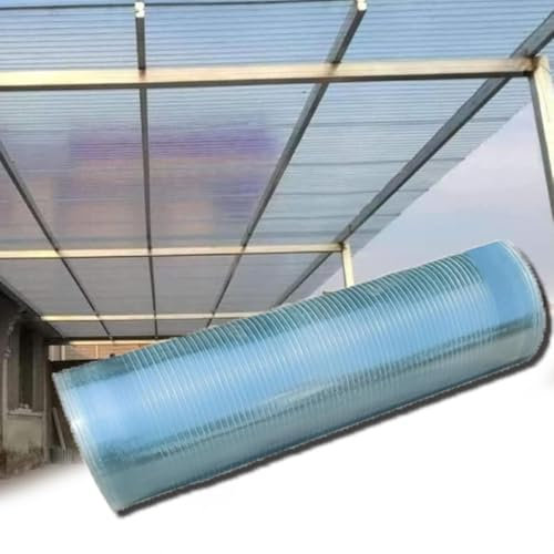 ZIUSFAC 32.8×3ft Roofing Sheet Clear Pergola Roof Panels Greenhouse Panels, Fiberglass Rainproof Board UV Resistant Roof Cover 10×3ft, Plastic Roof Sheets For Gardening Farming Garage(3.3x6.5ft(1x2m))
