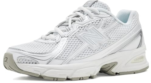 New Balance 740 Big Kids Shoes (White Silver Metallic, 6.5)
