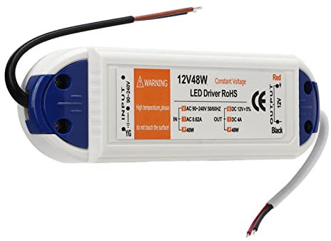 Alimentation à LED Durable 0,62A AC90-240V sur L'adaptateur de Transformateur de Puissance DC12V pour L'éclairage Domestique, Pilote LED pour Ruban Léger, Facile à Installer et Utiliser (12V 4A 48W)