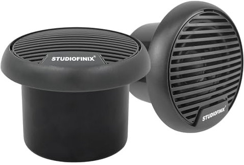 STUDIOFINIX 3 Inch Waterproof System Weather Proof Coaxial Boat Speakers Marine Stereo Outdoor Loudspeaker System Set for Car Van Truck Tractor Caravan Motorhome (Gray)