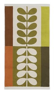 Orla Kiely Bathroom Towel Stem Check Hazel-Ochre - Hand Towel, 50x90cm