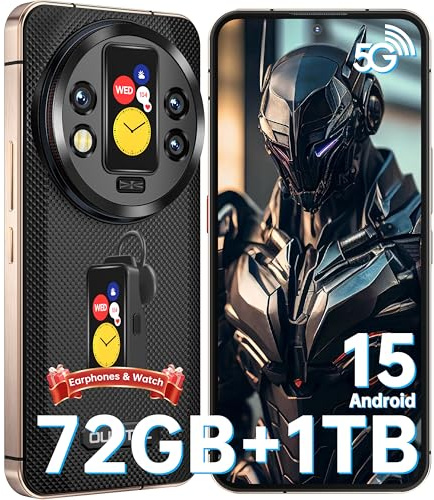 OUKITEL WP200 PRO Rugged Smartphone 5G Android 15 72GB+1TB, 6.7 FHD+ Rugged Phone,108MP+32MP,8800mAh,Telefono Indistruttibile Con Cuffie/Smartwatch Fingerprint/OTG/Dual SIM/NFC/GPS,Schwarz