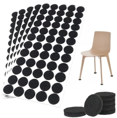 Quesuc 100 Stücke Filzgleiter Selbstklebend 10Mm Filzgleiter Für Stühle 2Mm Dicke Möbel Filzgleiter Für Möbelfüße Stuhlbeine, Hartholzböden(Schwarz,10Mm)