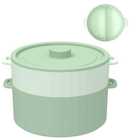 Vaporiera per forno a microonde, a doppio strato, resistente al calore, con coperchio, per la preparazione dei pasti, per conservare verdure, pasta, casa, dormitorio, friggitrice ad aria, frigorifero