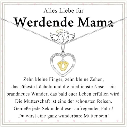 wynn's Geschenke für Schwangere, Werdende Mama Geschenk, Kette für Schwangerschaft Geschenk für Schwangere Mama Frau Freundin zu Weihnachten Muttertag Geburtstag