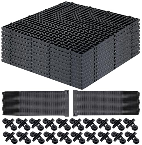 BORDEAG Aquarium Trennwand,10 Stück 30x30CM Aquarium Tank Grid Trennung Mit 20 Halterungen Und 50 Kabelbindern,Aquariumteiler Für Bodenschutz,Fisch Tank Isolation Divider Für Bodenschutz,Aquascaping