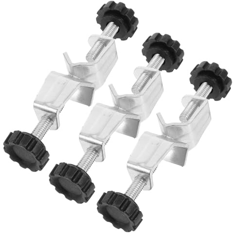 Abrazadera de Soporte de Laboratorio 3 Piezas, Hierro, Doble Tornillo | Ajustable para Química, Diseño de Precisión, Organización Flexible del Espacio, Uso en Investigación Científica