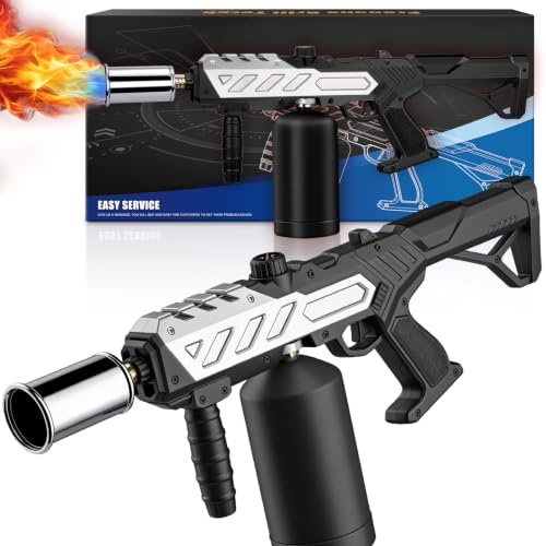 Gutenguy Powerful Propane Torch with Detachable Design, Adjustable Flame Kitchen Blow Torch, Flamethrower Gun Torch Burner for BBQ, Searing Steak, Welding, Camping Charcoal Lighter (Tank Not Included)