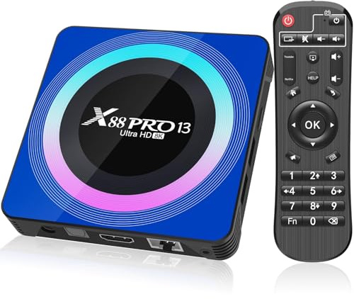 Android 13.0 TV Box, RK3528 Quad-Core with 4GB RAM and 128GB ROM | , 8K HD Smart TV Box Support Dual Band WiFi 2.4G/5G, BT 5.0 and H.265 for Multimedia Player