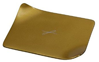 Kerzenteller, Dekoteller Rechteckig Gold 9 x 12 cm