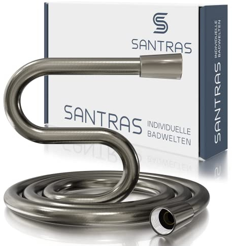 SANTRAS® Duschschlauch 2m aus Kunststoff in Aranja - Brauseschlauch verdrehsicher - 1/2 Zoll Standard Anschluss & Trinkwassergeprüft - Made in Germany