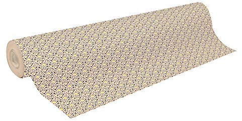 Clairefontaine 223812C - Une Bobine De Papier Kraft Brut Recyclé - Dimensions : 50mx70 cm - 70g - Motif : Pépins Noirs/Jaune Fluo - Papier Recyclé, Idéal pour Emballage Cadeaux, DIY, Loisirs Créatifs