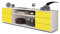 Stil.Zeit TV Schrank Lowboard Belinda, Korpus Weiss matt, Front Farb-Design Sonnengelb (180x49x35cm), mit Push-to-Open Technik & Leichtlaufschienen