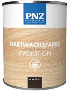PNZ Hartwachsfarbe evolution für Innen | Nachhaltig hergestellt mit regionalen Rohstoffen | besonders strapazierfähig | Arbeitsplatten, Holzmöbel, Holz-Boden, Gebinde:0.75L, Farbe:ebenholz