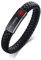 PJ JEWELLERY TYPE 1 DIABETES Geflochtenes Originalleder Medical ID Armband Herren Medical Alert Lederarmband mit Edelstahl-Magnetverschluss