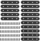 Glarks 15 Sets 100mm Flat Straight Corner Brace Black Metal Joint Plate Connector Repair Fixing Bracket with 65Pcs Screws for Wood Furniture (100x2mm)