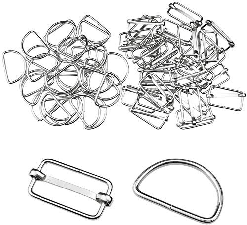 YapitHome 30 Stück Metall D Ringe 25mm 30 Stück Metall Schnallen Ring 25mm für Hundeleine, Gurt, Rucksack, Halsband, DIY Zubehör(Silber)