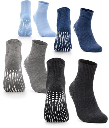 Occulto Damen Stoppersocken 80% Baumwolle 2-4 Paar (Modell: Madeleine) 4 Paar|Schwarz,Grau,Navy,Blau 35-38