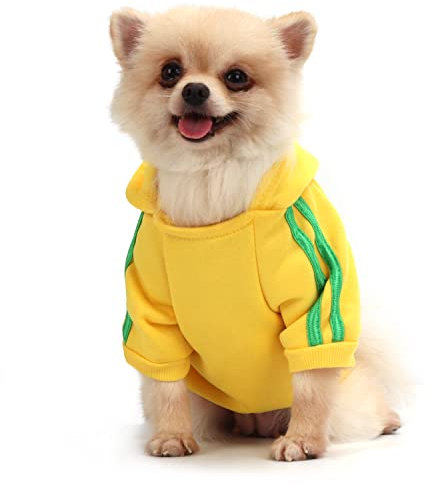 QiCheng&LYS Hunde Hoodie,Kleine Hunde Strickpullover Wintermantel Für Kleine Hunde (Gelb, S)