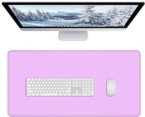 Dapesuom Large Gaming Mouse Pad, Extended Mousepad with Stitched Edges, Water Resist Keyboard Pad with Non-Slip Base, Big XXL Mousepad Desk Mat for gamer, Laptop, Office, 31.5x15.7in, Vanilla Purple