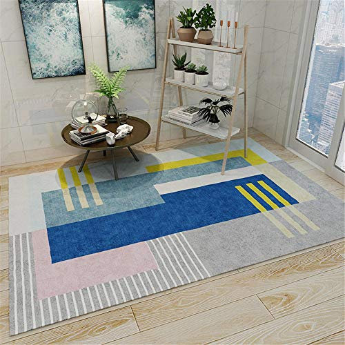 Rugs carpet tiles for stairs Non-slip Blue green gray geometric design carpet Easy to clean carpets and rugs washable rug 160X230CM