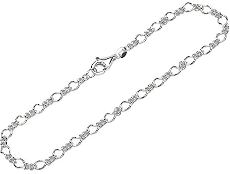 NKlaus Armband 925 Sterling Silber 19cm Figaro Panzerkette rund Damen Armbandkette fein 12598
