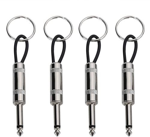 SIYIFEI 4 Pack Guitar Plug Keychain Guitar Key Holder 6.35mm Audio Plug Type Keychain for Marshall Key Holder Wall Mounted