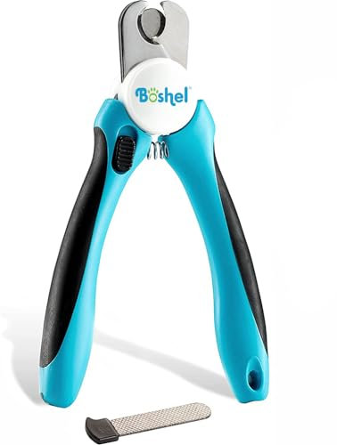 BOSHEL Nail Clippers for Small Dogs, Puppies and Cats with Safety Protection, Razor Sharp Toenail Clippers with Nail File