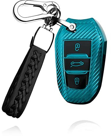 ontto Coque de clé compatible avec Peugeot 308 408 508 2008 3008 Citroën C4L C6 C3-XR Opel Grandland X Porte-clés en TPU Vert