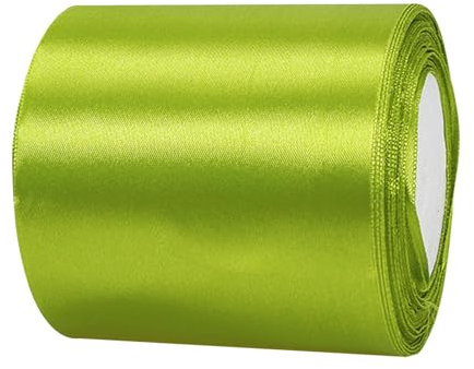 22m Satinband Geschenkband Army Grün 100mm Breit,Auto Seidenband Dick Schleifenband Satin Dekoband Geschenkverpackung Deko Band Stoffband für Halloween Weihnachten Hochzeit Taufe Geburtstag DIY